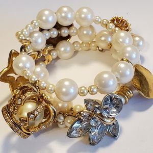 Vintage Upcycled GoldTone Jewelry Bracelet